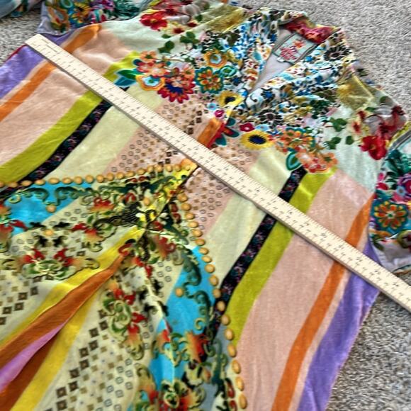 Johnny Was Angie Kimono Silk Velvet Tunic Dress Floral Robe Duster Large Boho - Picture 14 of 15